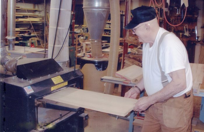 “IT’LL SNOW IN CUBA BEFORE I’LL DRESS A TABLETOP BY HAND!” — And with his Woodmaster Drum Sander and Molder/Planer, he’ll never have to!