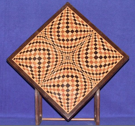 TRUE PRECISION ARTISTRY IN WOOD  — He makes extraordinary 1,000-piece end grain cutting boards with his Woodmaster Drum Sander