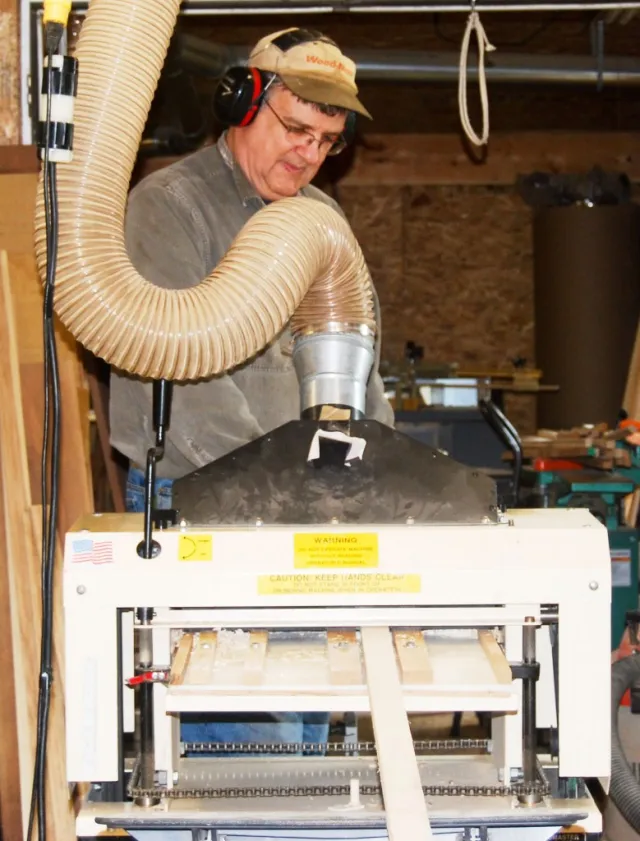 a Woodmaster planer used to create custom framing pieces
